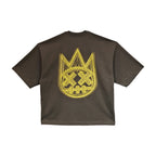 Cult's Oversized Heavyweight Boxy Fit Short Sleeve Crew Neck Tee "Pinstripe" in Sage