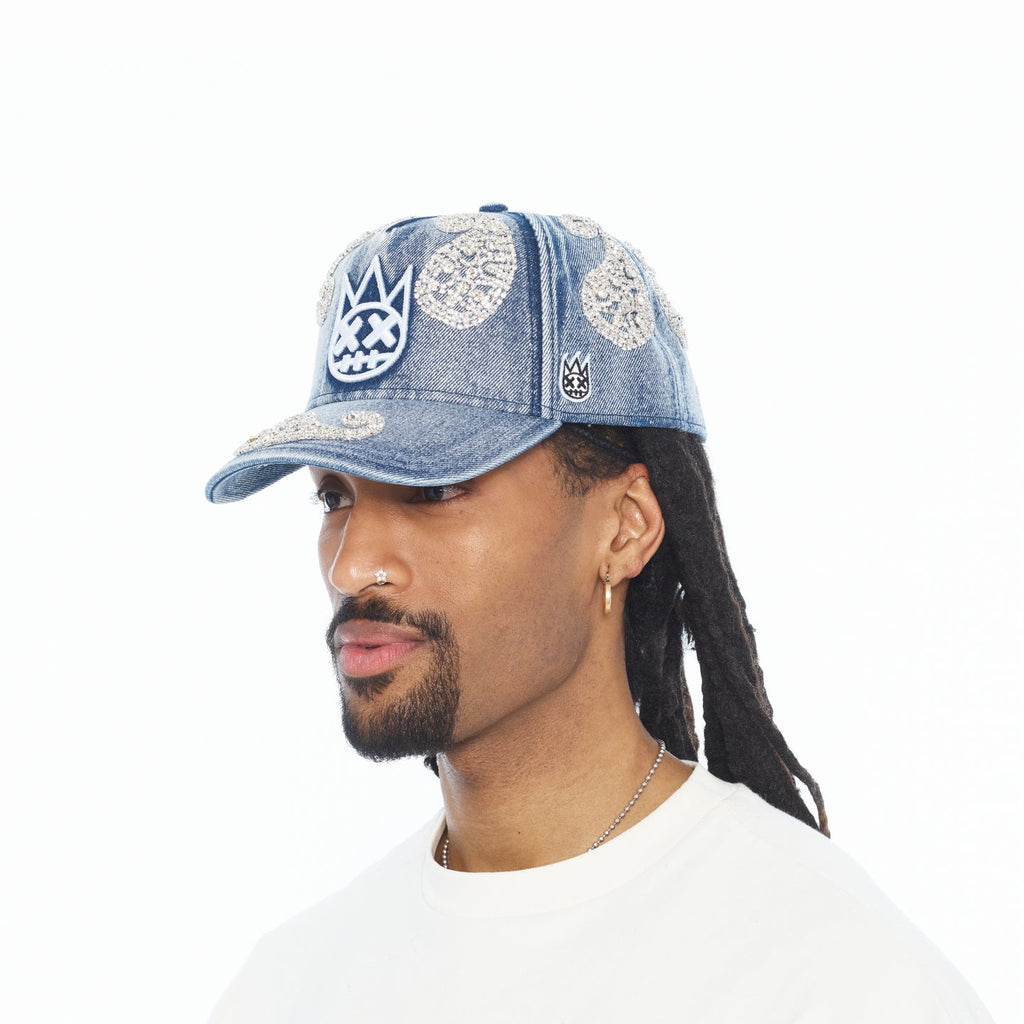 Cult X El Alfa Paisley Panel A Frame Trucker Hat In Light Blue  626BC-CC01A