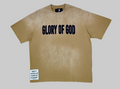 Glory of God Oversized Half Sleeve T-Shirt - Light Brown