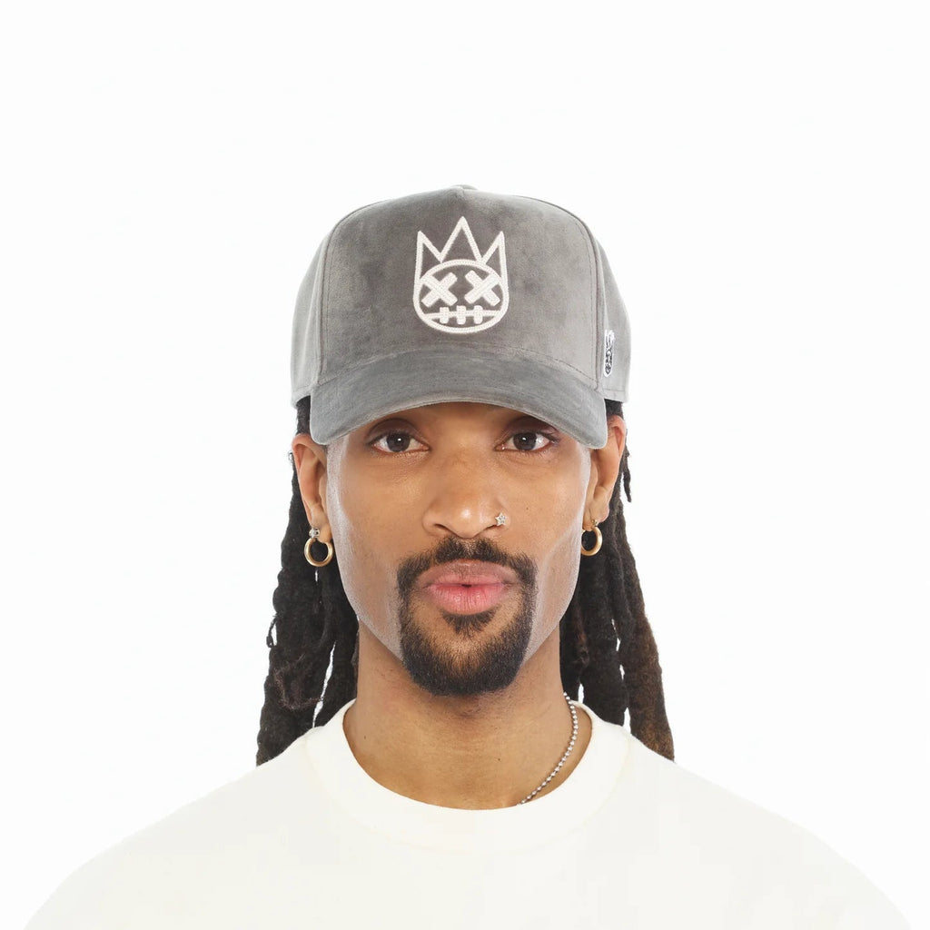 Cult's Mesh Back Logo Trucker Hat "Velour" In Charcoal Grey  626BC-CH72A