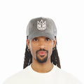 Cult's Mesh Back Logo Trucker Hat "Velour" In Charcoal Grey  626BC-CH72A