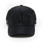 Cult's Cult X El Alfa Logo 5 Panel A Frame Trucker Hat "Flower" in Black 625BC-CH112A