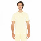Short Sleeve Crew Neck Tee "Shimuchan" Logo in Banana