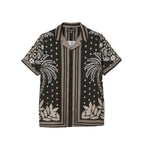 Cult's Cuban Short Sleeve Shirt in Black Retro