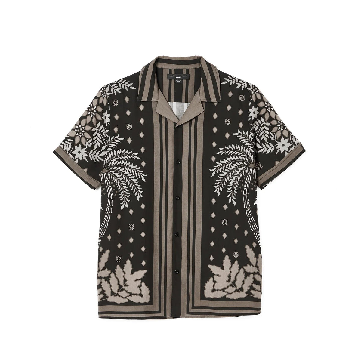 Cult's Cuban Short Sleeve Shirt in Black Retro
