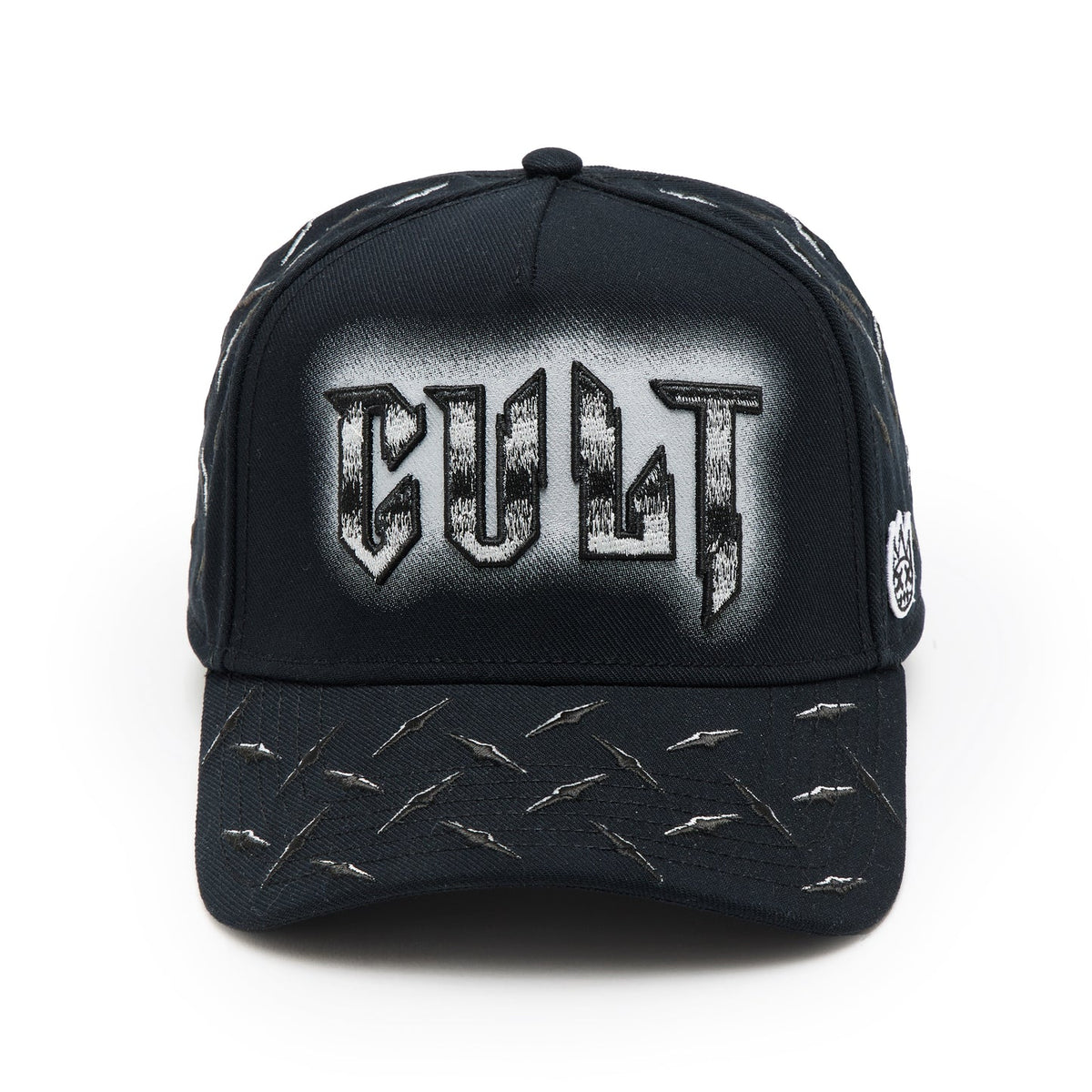 Cult's Logo Mesh Back Trucker Hat "Instruments" in Black 625BC-CH103A