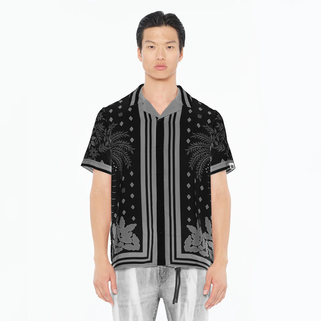 Cult's Cuban Short Sleeve Shirt in Black Retro