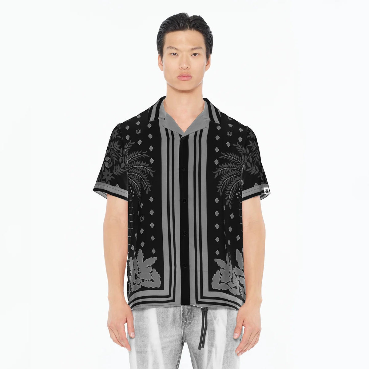 Cult's Cuban Short Sleeve Shirt in Black Retro