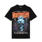 Cult's Heavyweight Short Sleeve Crew Neck Tee "Psychedelic" in Black 625B7-K49A
