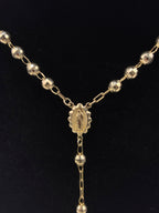 Devotional 14k Pure Gold Rosary Necklace