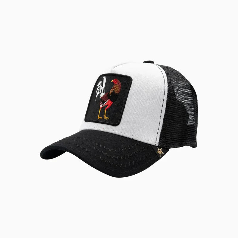 Rooster White Trucker Hat