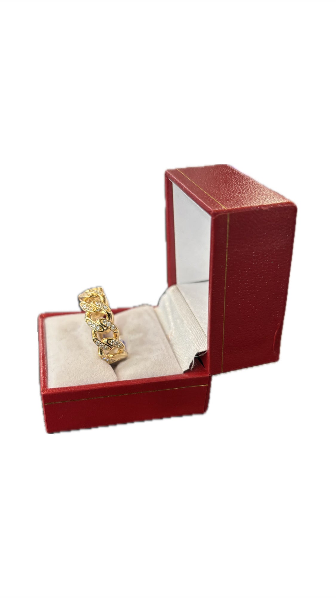 14k Yellow Gold Cuban Link Ring