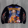 IRREVERSIBLE - Warning Rhinestone Crewneck - BLK