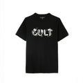 Short Sleeve Crew Neck Tee "Plaster Logo" in Black