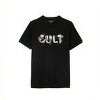 Short Sleeve Crew Neck Tee "Plaster Logo" in Black