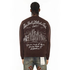 Cult's Novelty Fleece Crew Sweatshirt in Chocolate SKU: 625B11-FC23A