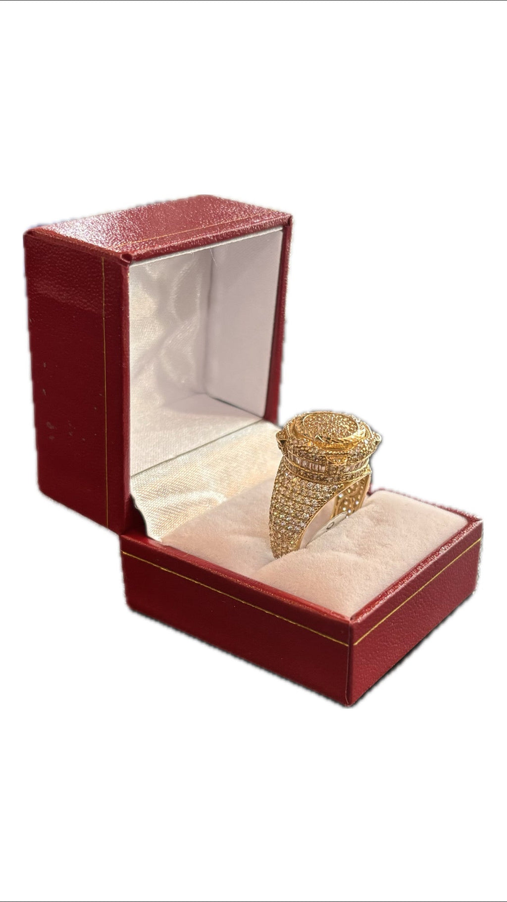 14k Yellow Gold Pave Statement Ring
