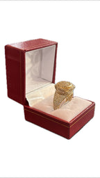 14k Yellow Gold Pave Statement Ring