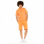 Short Sleeve Crew Neck Tee "Shimuchan" Logo in Orange
