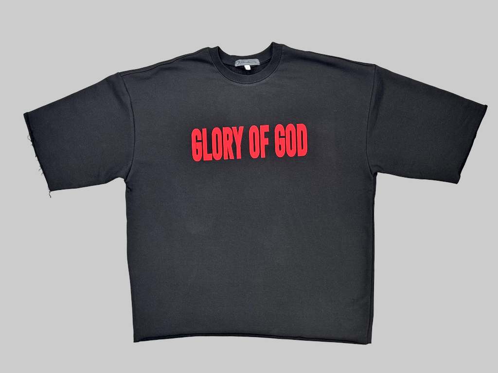 Glory of God T-Shirt - Black with Red Font
