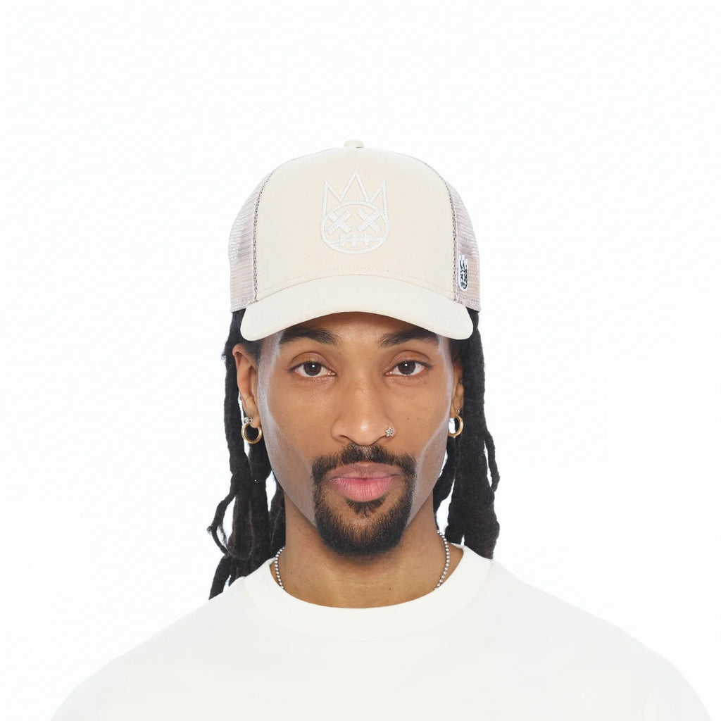 Cult's Logo Mesh Back Trucker Hat In Cream 626BC-CH37A