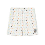 Cult's Mesh Shorts in Cult Repeat Pattern White