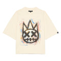 Cult's Oversized Short Sleeve Crew Neck Tee "Scribble Logo" in Winter White S626A5-K39A
