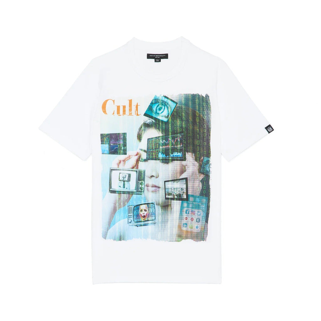 Cult's Heavyweight Short Sleeve Crew Neck Tee "Did We Dream Too Fast" in White  626A4-K92A