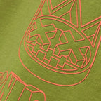 Cult's Oversized Heavyweight Boxy Fit Short Sleeve Crew Neck Tee "Cult Stacked" in Green Oasis SKU: 625B11-K50A-XS