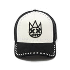Cult's Mesh Back Trucker Hat "Divine Sounds" In Black/White 626BC-CH59A