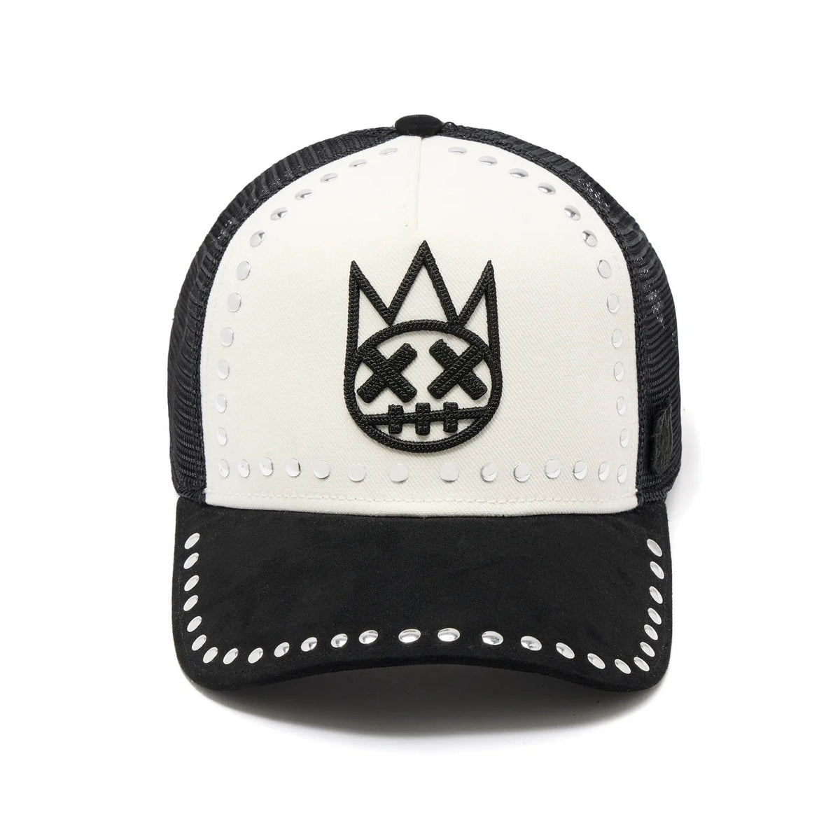Cult's Mesh Back Trucker Hat "Divine Sounds" In Black/White 626BC-CH59A