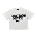 MIXED EMOTION / White ‘End’ Rhinestone Tee