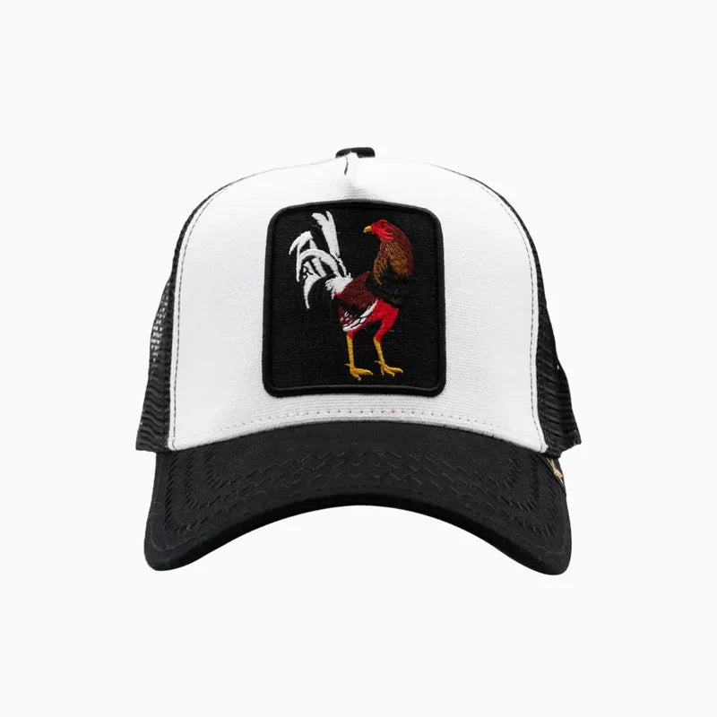Rooster White Trucker Hat