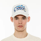 Cult x El Alfa Premium Logo 5 Panel A Frame Trucker Hat "Panther" in Winter White 625B8-CH106A