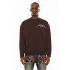 Cult's Novelty Fleece Crew Sweatshirt in Chocolate SKU: 625B11-FC23A