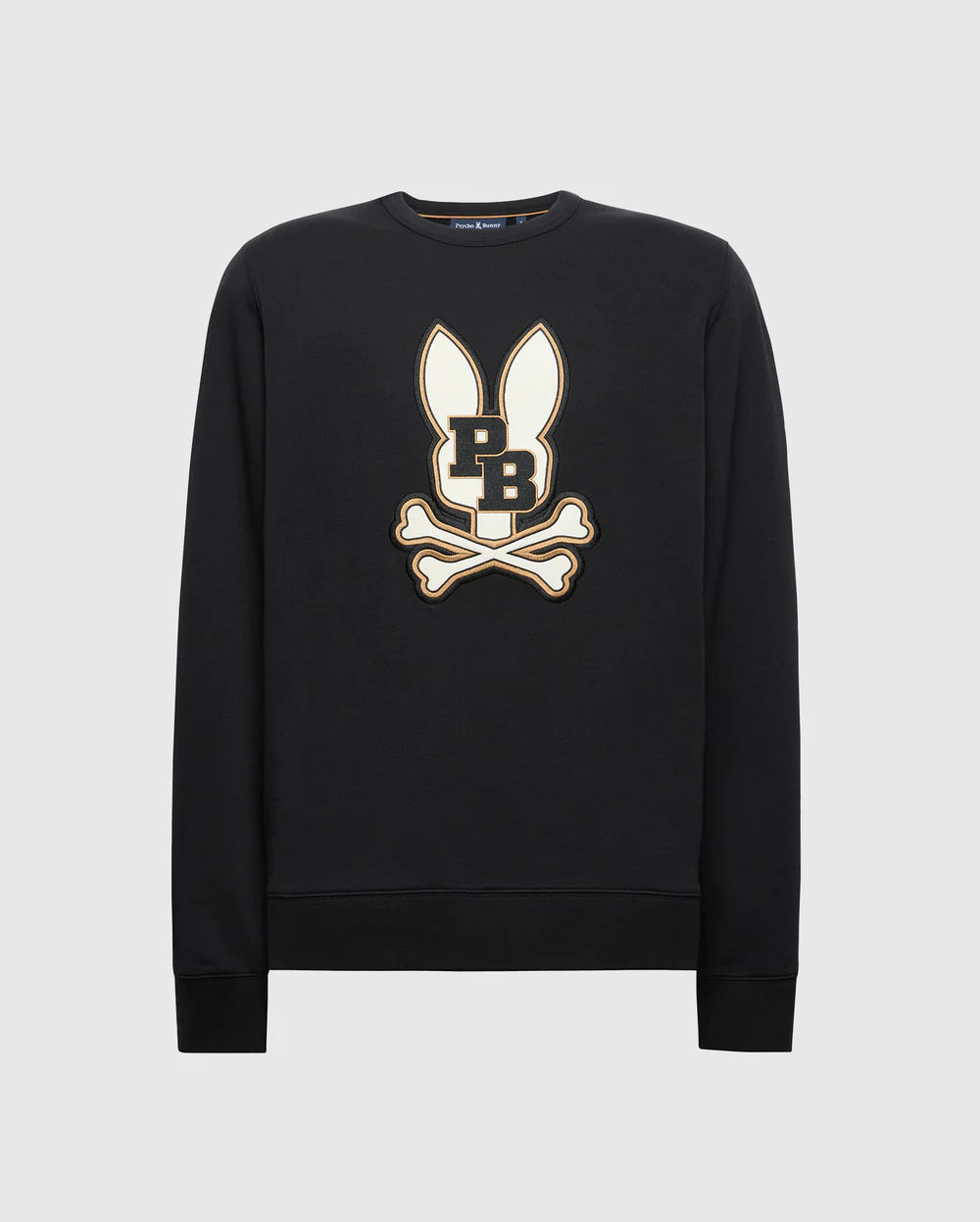 Psycho Bunny Wade Cord Patch Crew Black  MT0500047001_020
