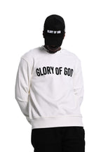 Glory of God Oversized Sweatshirt- White- Black print