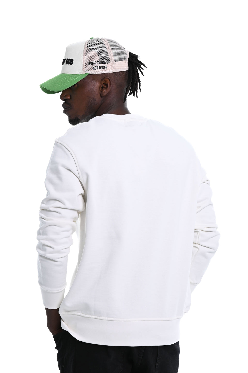 Glory of God Oversized Sweatshirt- White- Green print
