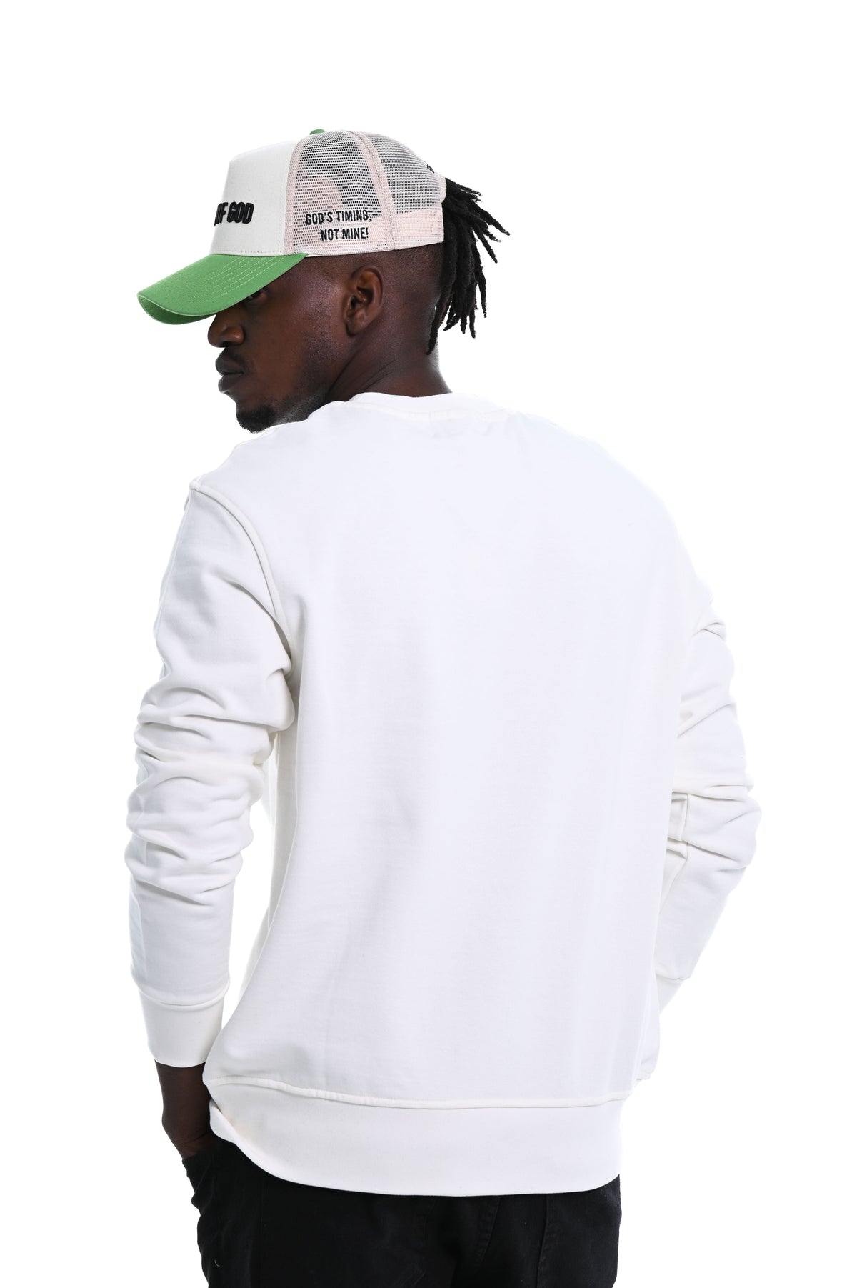 Glory of God Oversized Sweatshirt- White- Green print