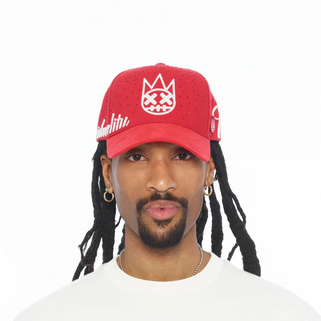 Cult's Mesh Back Trucker Hat "Crystal Burst" In Racing Red 626BC-CH62A