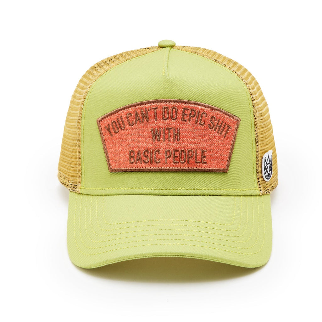 Cult's Logo Mesh Back Trucker Hat "Cant Do Epic Shit" in Green Oasis 625BC-CH72A