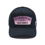 Cult's Mesh Trucker Hat "Epic Shit" Crystals In Black  626AC-CH84A