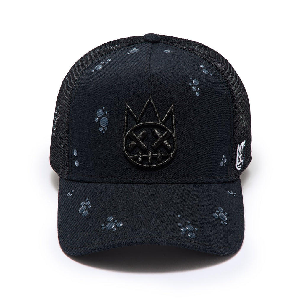 Cult's Mesh Back Trucker Hat "Raindrop" In Black 626AC-CH67A