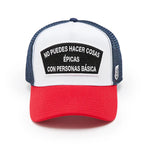 Cult's Logo Mesh Back Trucker Hat "Spanish Epic Shit" in White 625BC-CH79A-ONE