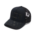 Cult's Mesh Back Trucker Hat "Rope Logo" In Black 626BC-CH49A