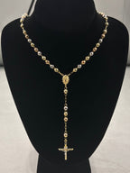 Traditional Tri-Color Rosary Bead Necklace