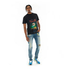 Cult's Short Sleeve Crew Neck Tee "Aliens" in Black  626A1-K23A