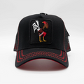 Rooster Trucker Black/Red Hat