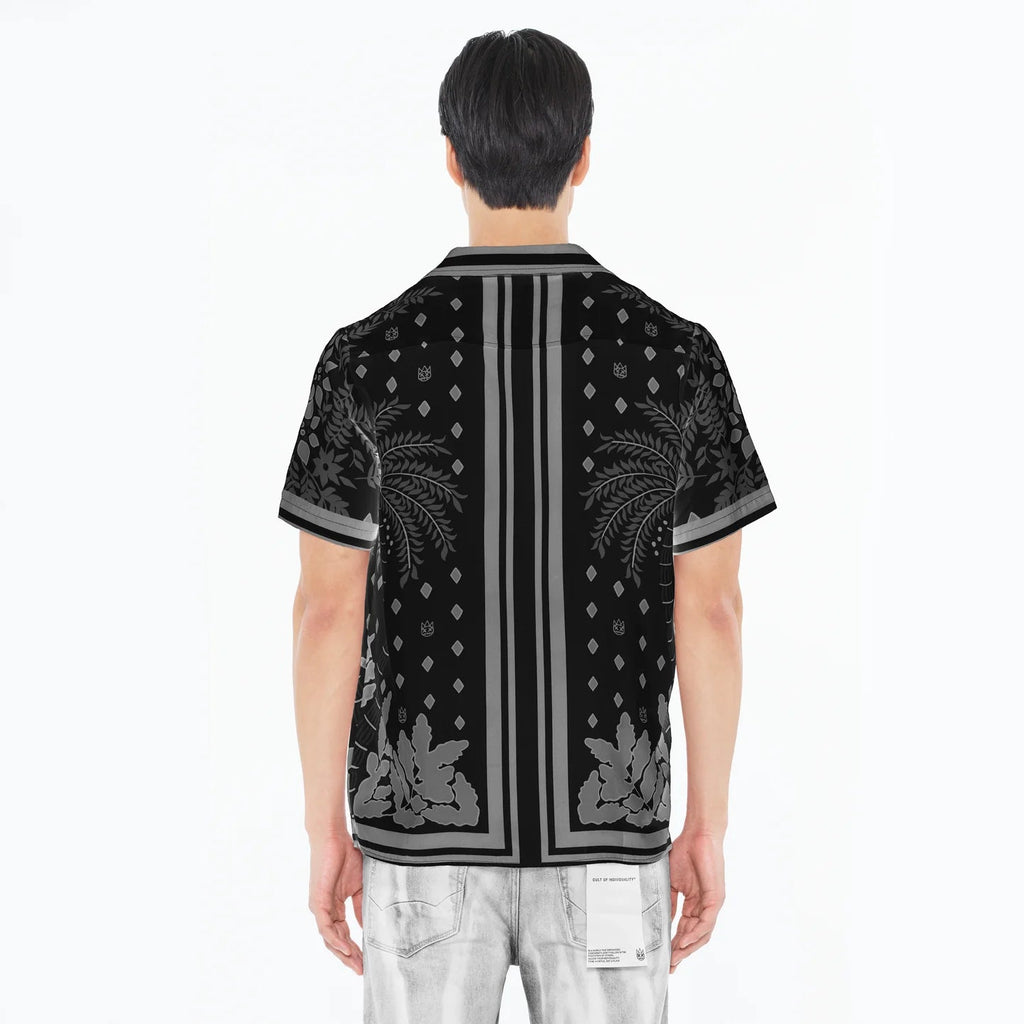 Cult's Cuban Short Sleeve Shirt in Black Retro