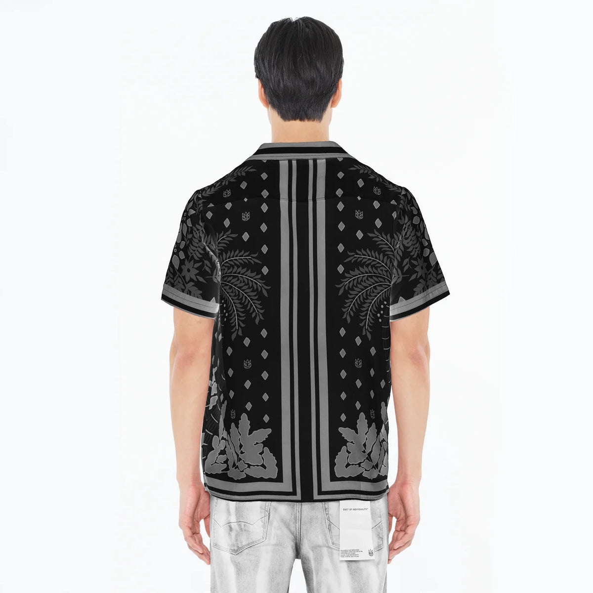 Cult's Cuban Short Sleeve Shirt in Black Retro